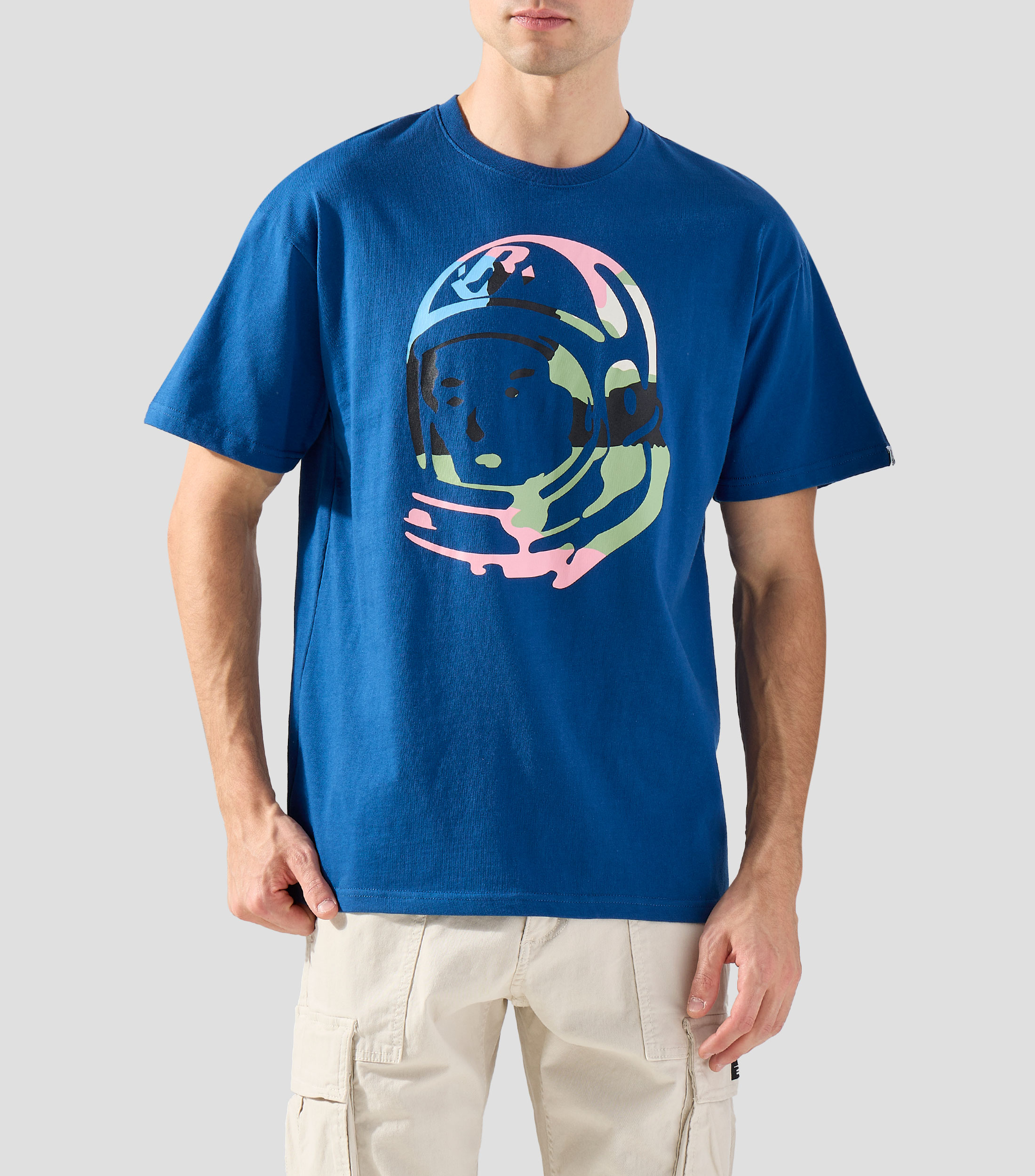 Playera de cuello redondo con manga corta estampada Hombre